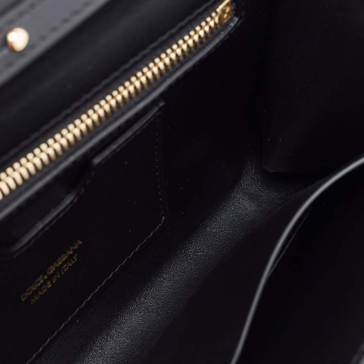 Pre Owned Dolce & Gabbana Black Leather DG Millennials Crossbody Bag