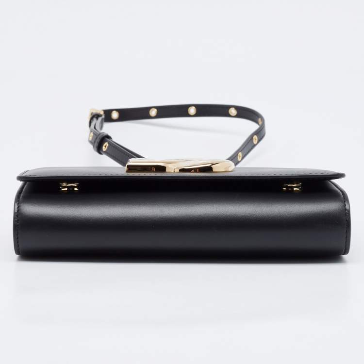 Pre Owned Dolce & Gabbana Black Leather DG Millennials Crossbody Bag