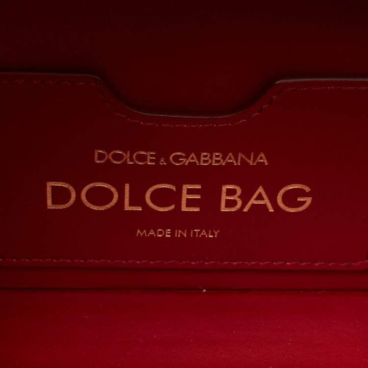 Pre Owned Dolce & Gabbana Gold/Black Acrylic and Fabric Embellished Dolce Box Top Handle Bag