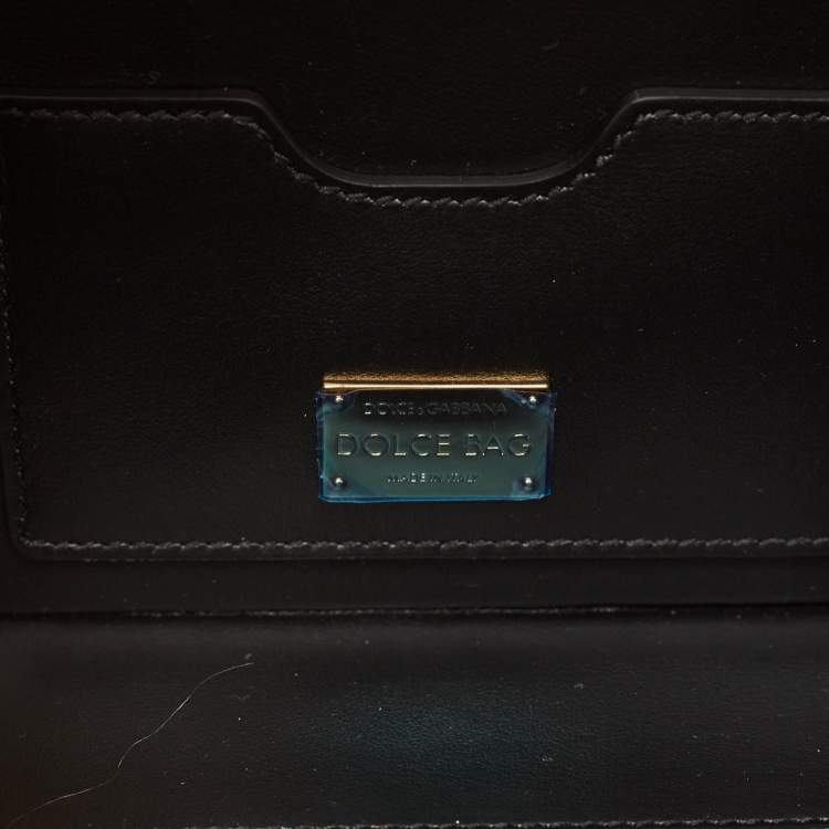 Pre Owned Dolce & Gabbana Gold Acrylic and Leather Regine Dolce Box Top Handle Bag