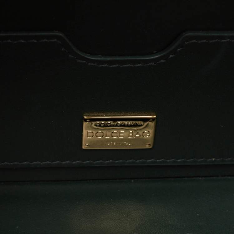 Pre Owned Dolce & Gabbana Gold/Green Acrylic and Leather Orologio Barocco Dolce Box Bag