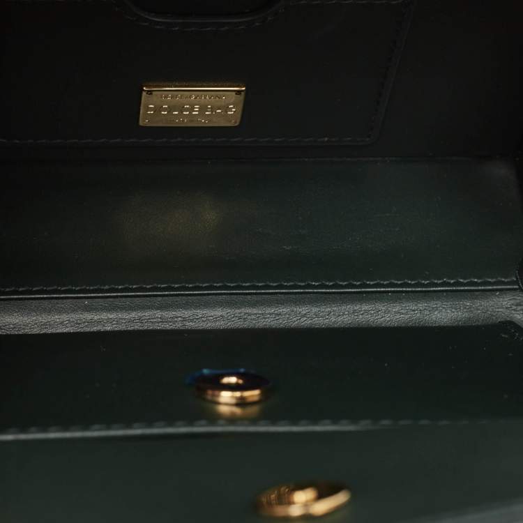 Pre Owned Dolce & Gabbana Gold/Green Acrylic and Leather Orologio Barocco Dolce Box Bag