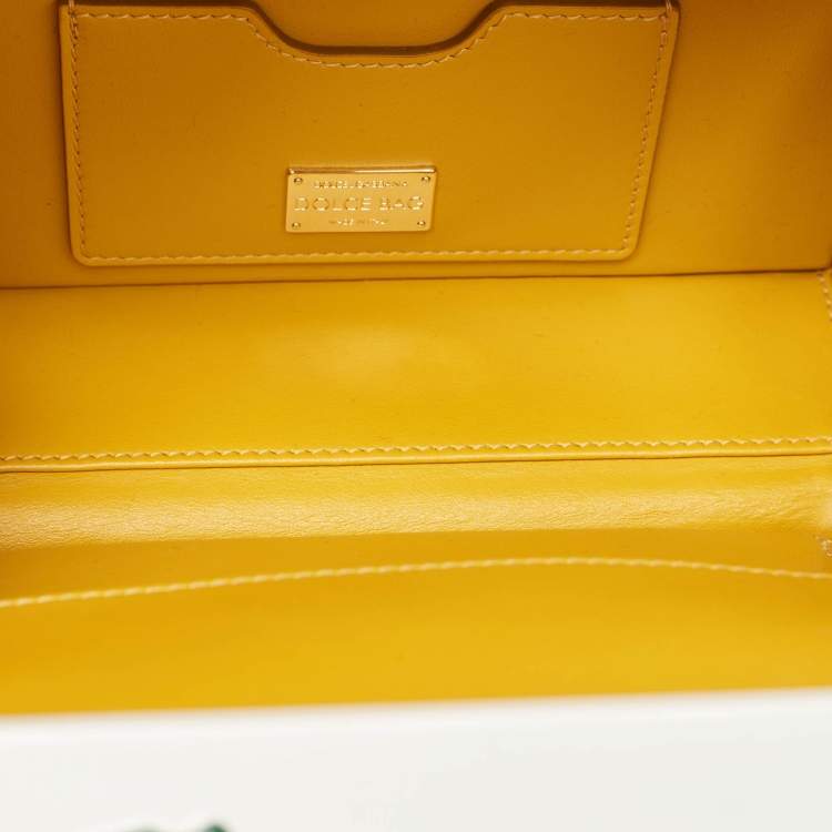 Pre Owned Dolce & Gabbana Yellow/Brown Acrylic and Python Trim Sunflower Dolce Box Bag