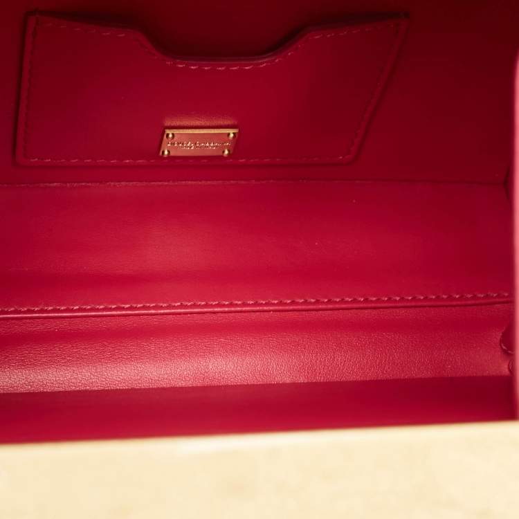 Pre Owned Dolce & Gabbana Gold Wood Angel Cherub Box Top Handle Bag