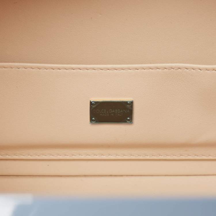 Pre Owned Dolce & Gabbana Multicolor Leather and Snakeskin Floral Dolce Box Top Handle Bag 