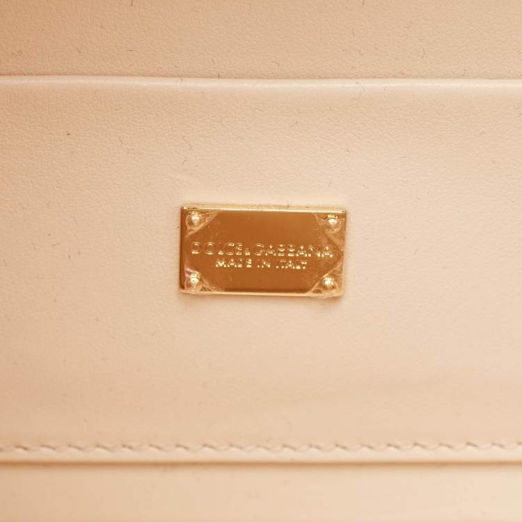 Pre Owned Dolce & Gabbana Gold Acrylic, Wood and Snakeskin Cinderella Dolce Box Top Handle Bag