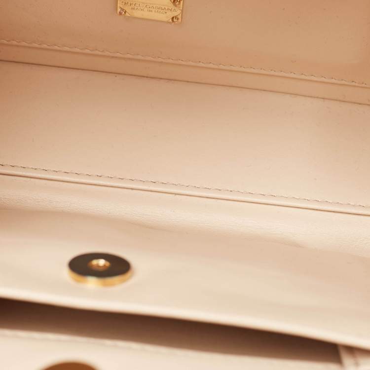 Pre Owned Dolce & Gabbana Gold Acrylic, Wood and Snakeskin Cinderella Dolce Box Top Handle Bag