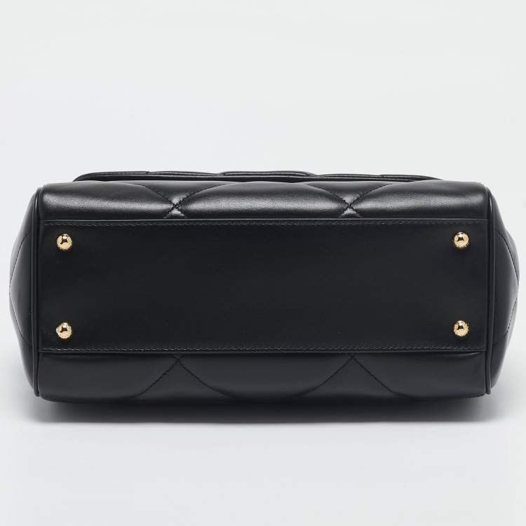 Pre Owned Dolce & Gabbana Black Quilted Leather Medium Miss Sicily Top Handle Bag