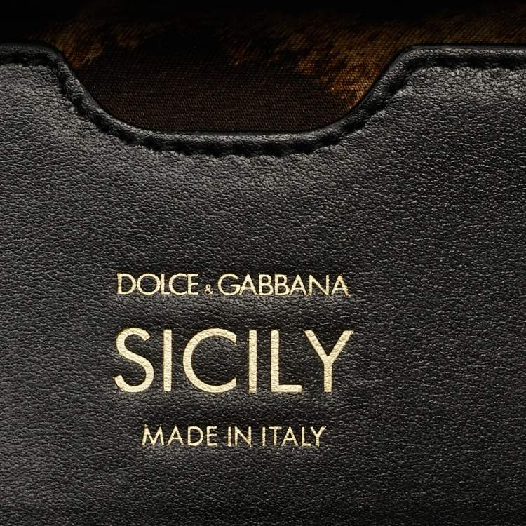 Pre Owned Dolce & Gabbana Black Quilted Leather Medium Miss Sicily Top Handle Bag