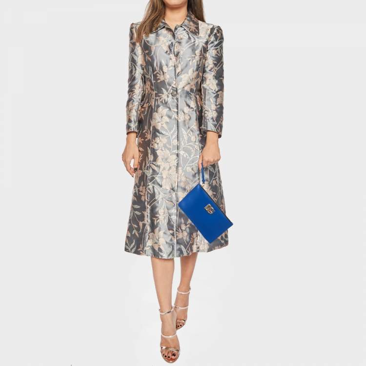 Pre Owned Dolce & Gabbana Blue Leather DG Millennials Wristlet Clutch