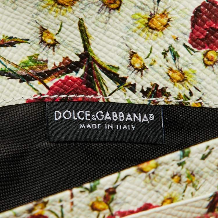 Pre Owned Dolce & Gabbana Beige Leather Flap Continental Wallet
