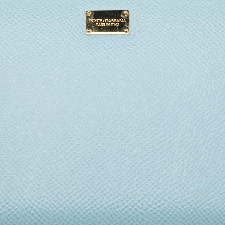 Pre Owned Dolce & Gabbana Blue Leather Zip Around Wallet