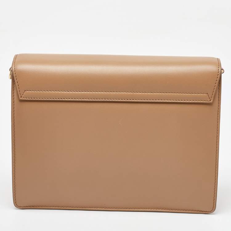 Pre Owned Dolce & Gabbana Beige Leather Lucia Shoulder Bag