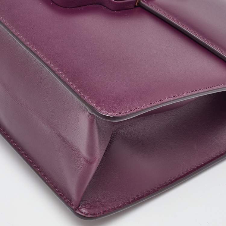 Pre Owned Dolce & Gabbana Burgundy Leather Lucia Shoulder Bag