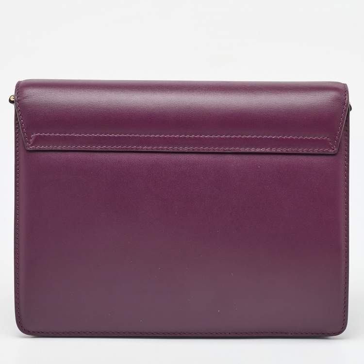 Pre Owned Dolce & Gabbana Burgundy Leather Lucia Shoulder Bag