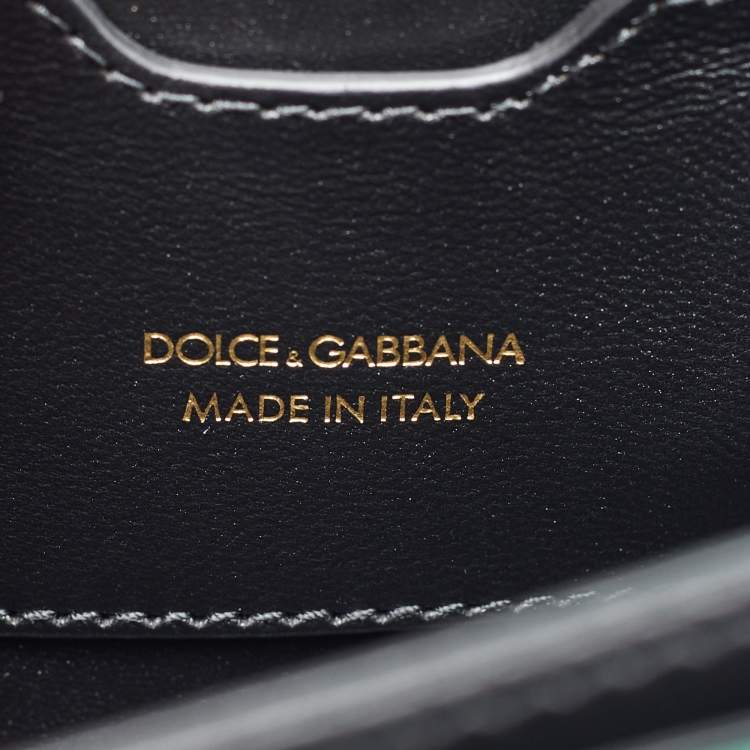 Pre Owned Dolce & Gabbana Green Leather DG Amore Top Handle Bag
