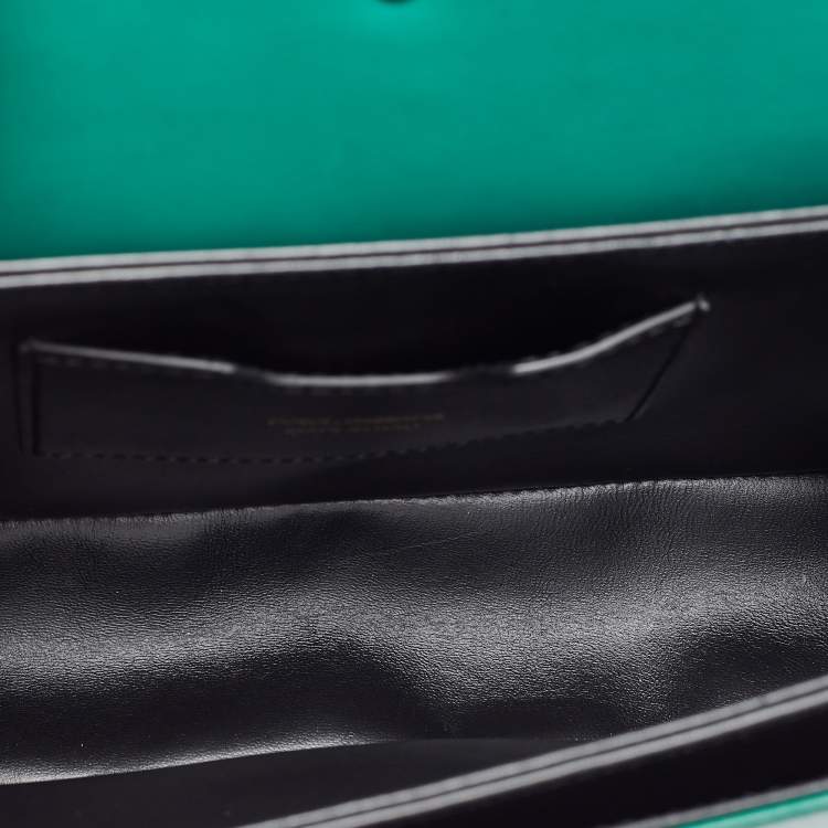 Pre Owned Dolce & Gabbana Green Leather DG Amore Top Handle Bag