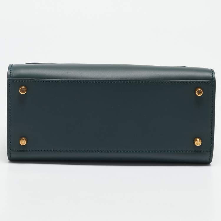 Pre Owned Dolce & Gabbana Dark Green Leather Small Miss Sicily 58 Top Handle Bag