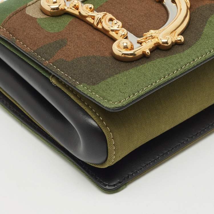 Pre Owned Dolce & Gabbana Camouflage Fabric DG Girls Shoulder Bag