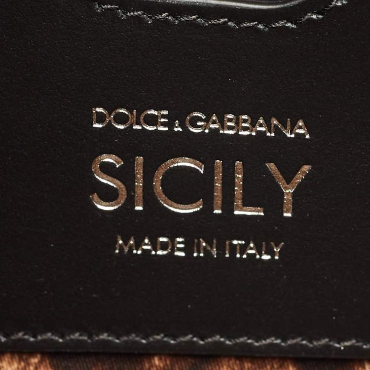 Pre Owned Dolce & Gabbana Black Leather Small Miss Sicily Top Handle Bag