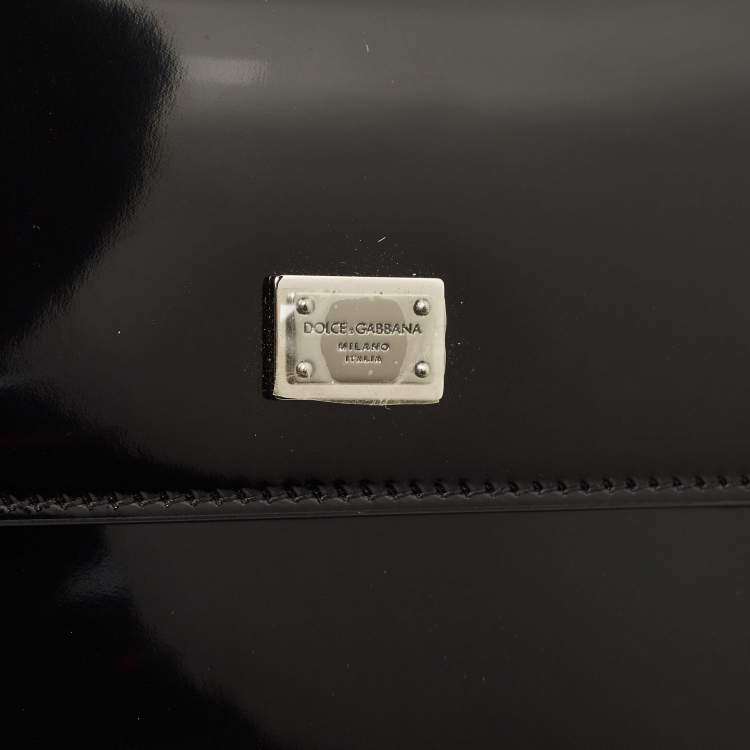 Pre Owned Dolce & Gabbana Black Leather Small Miss Sicily Top Handle Bag