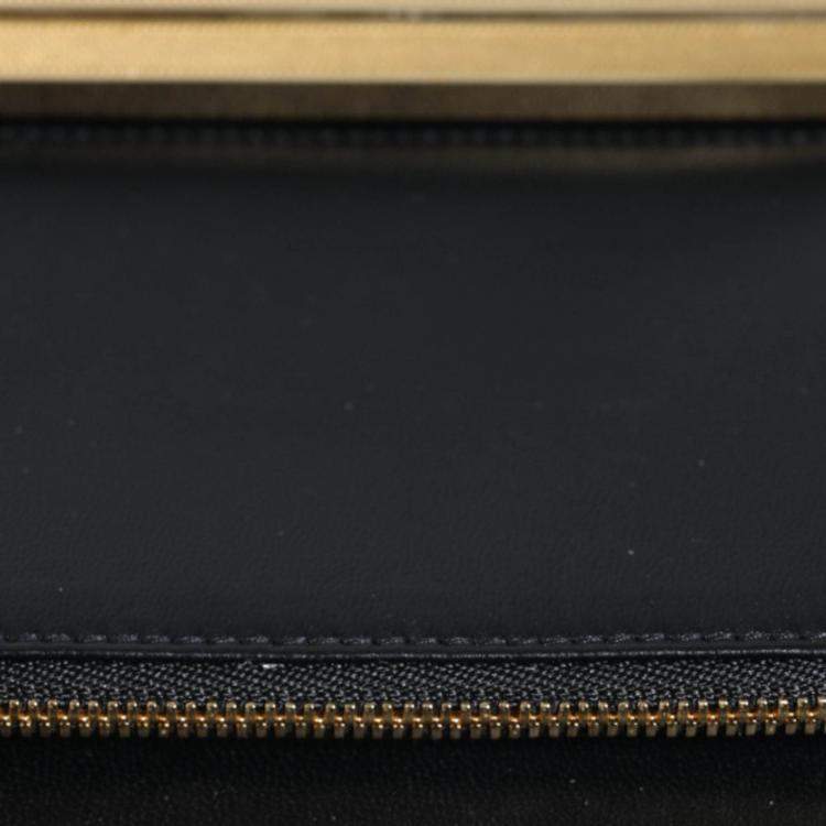 Pre Owned Dolce & Gabbana Floral Gold Frame Multicolor Fabric Clutch Evening Purse Bag