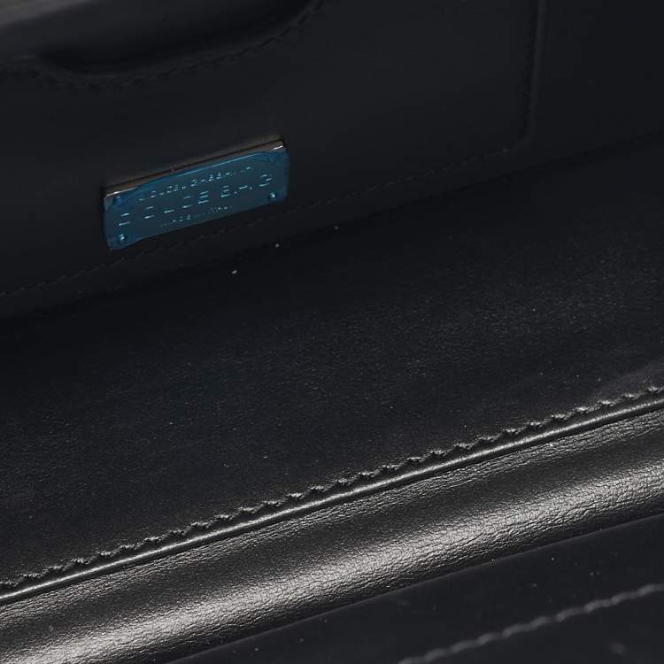 Pre Owned Dolce & Gabbana Black/White Patent Leather Dolce Box Top Handle Bag