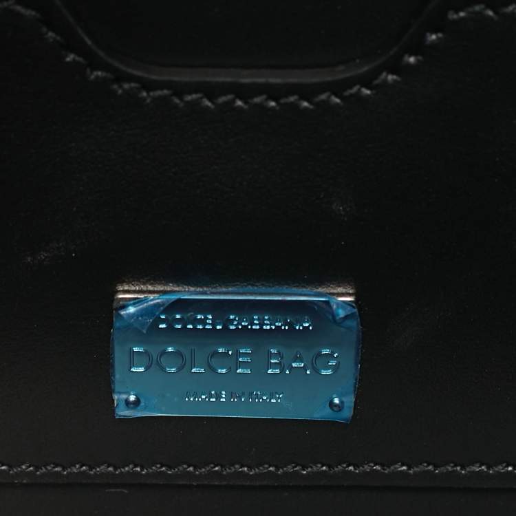 Pre Owned Dolce & Gabbana Black/White Patent Leather Dolce Box Top Handle Bag