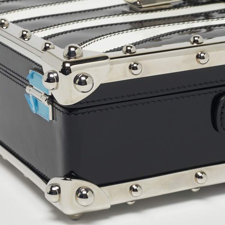 Pre Owned Dolce & Gabbana Black/White Patent Leather Dolce Box Top Handle Bag