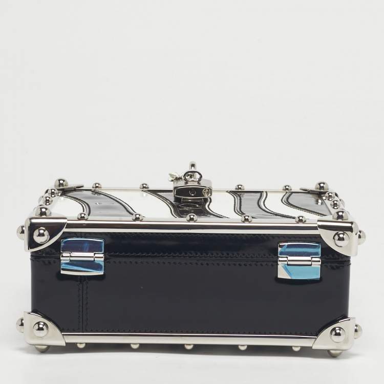 Pre Owned Dolce & Gabbana Black/White Patent Leather Dolce Box Top Handle Bag