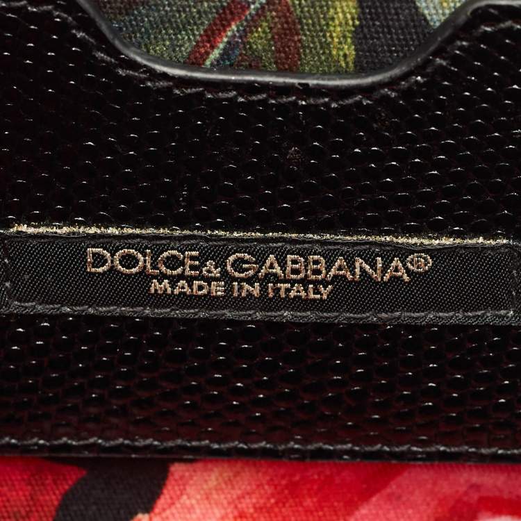 Pre Owned Dolce & Gabbana Black Lizard Embossed Leather DG Millennials Shoulder Bag