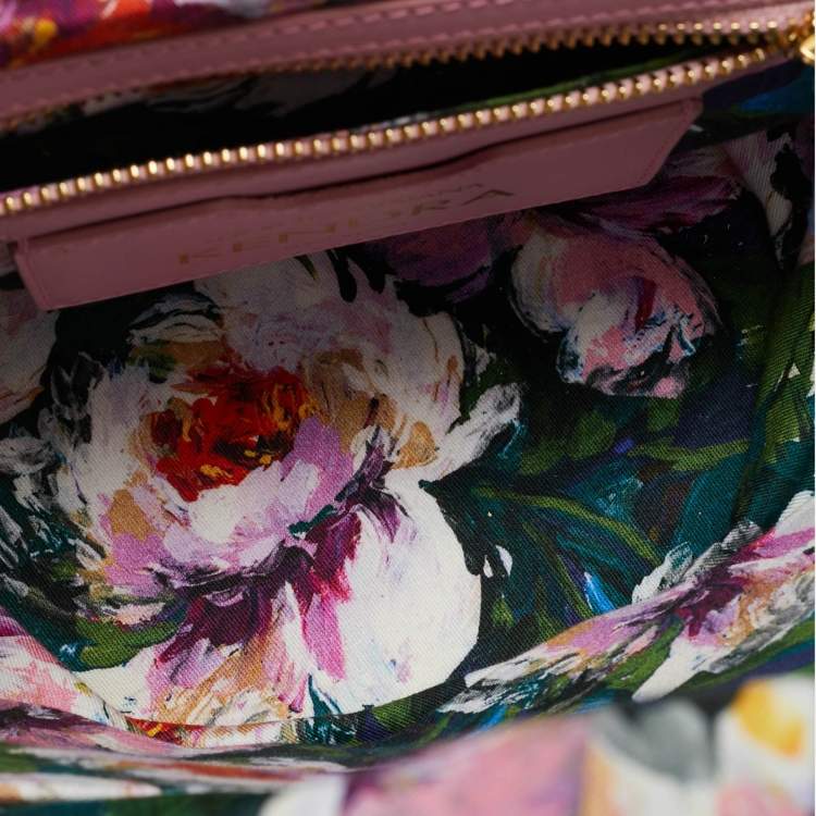 Pre Owned Dolce & Gabbana Pink/Natural Raffia Small Kendra Shopper Tote