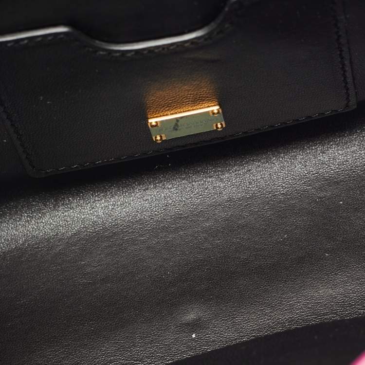 Pre Owned Dolce & Gabbana Pink Lizard Embossed Leather Lucia Top Handle Bag