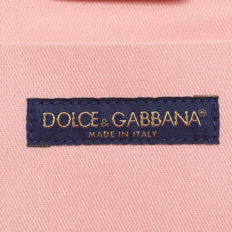 مملوكة مسبقًا حقيبة تسوق قماش وجلد وردي/أحمر دولتشي آند غابانا دي جي لوفز لندن