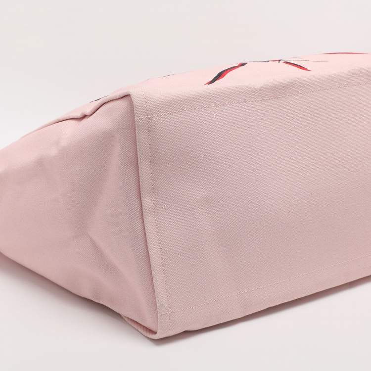 مملوكة مسبقًا حقيبة تسوق قماش وجلد وردي/أحمر دولتشي آند غابانا دي جي لوفز لندن