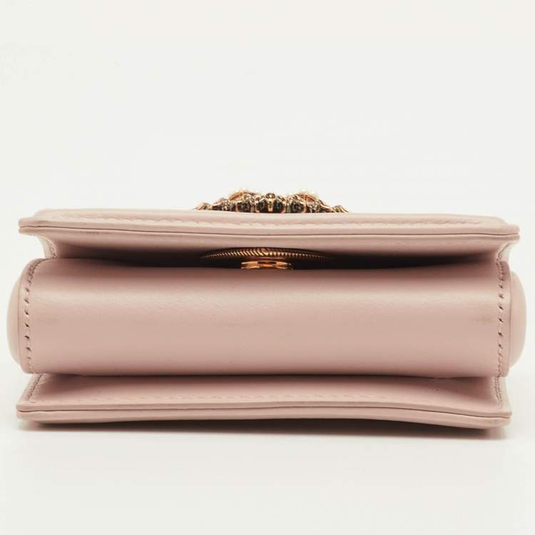 Pre Owned حقيبة دولتشي أند غابانا ديفوشن جلد مبطن وردي مسحوق كروس بودي صغيرة