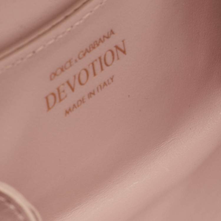 Pre Owned حقيبة دولتشي أند غابانا ديفوشن جلد مبطن وردي مسحوق كروس بودي صغيرة