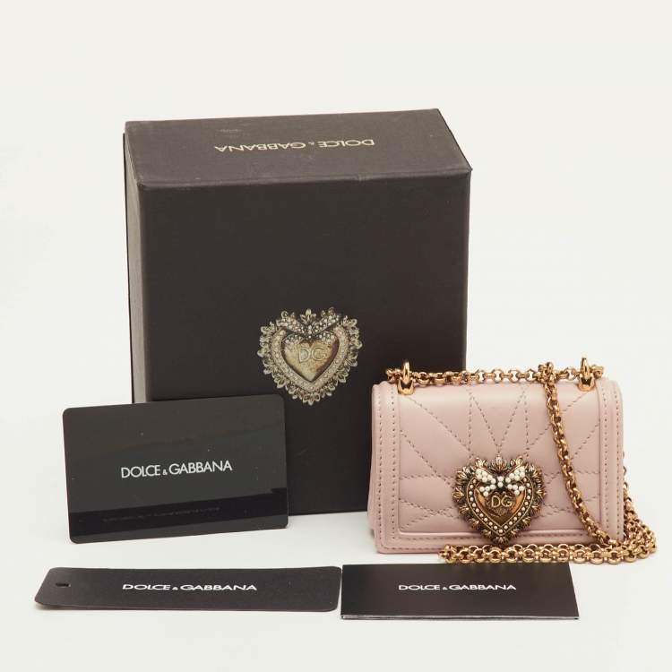 Pre Owned حقيبة دولتشي أند غابانا ديفوشن جلد مبطن وردي مسحوق كروس بودي صغيرة