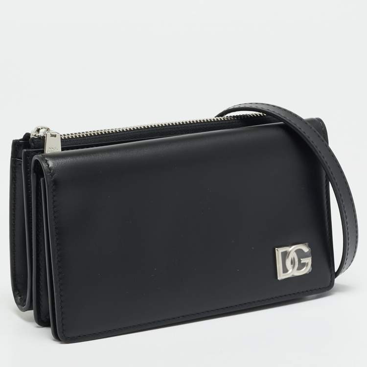 Pre Owned Dolce & Gabbana Mini Black Leather Crossbody Bag