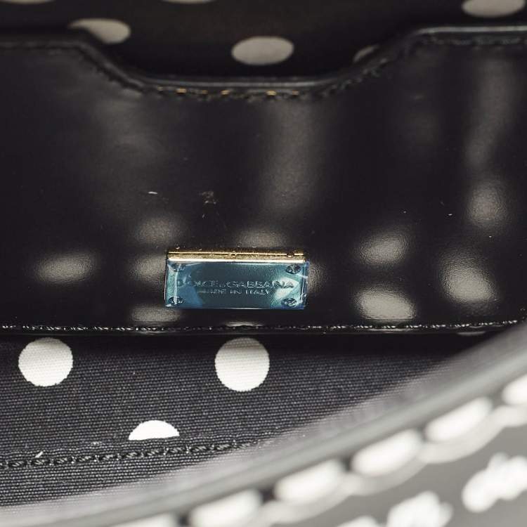 Pre Owned Dolce & Gabbana Miss Sicily Limited Edition Small Black Patent Leather Top Handle Bag