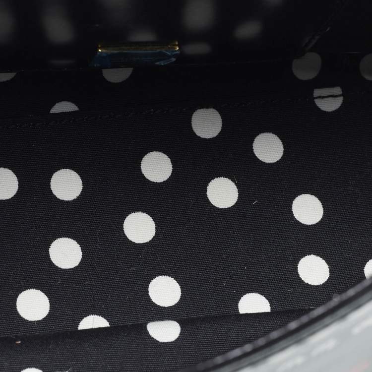 Pre Owned Dolce & Gabbana Miss Sicily Limited Edition Small Black Patent Leather Top Handle Bag