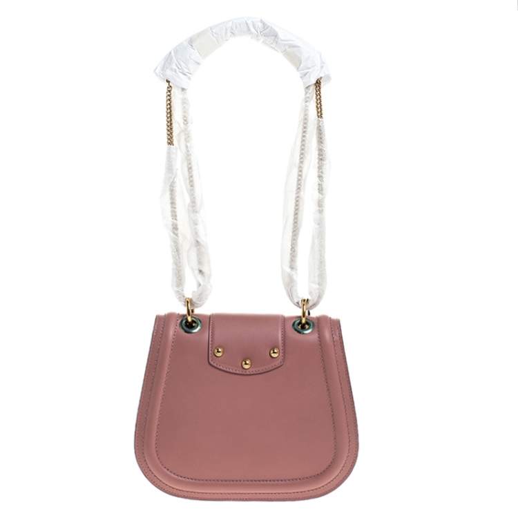 Pre Owned Dolce & Gabbana Pastel Pink Leather Small Amore Crossbody Bag
