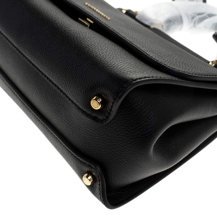 Pre Owned Dolce & Gabbana Black Leather Soft Medium Miss Sicily Top Handle Bag