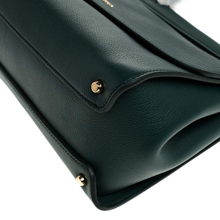 Pre Owned Dolce & Gabbana Green Smooth Leather Large Miss Sicily Top Handle Bag
