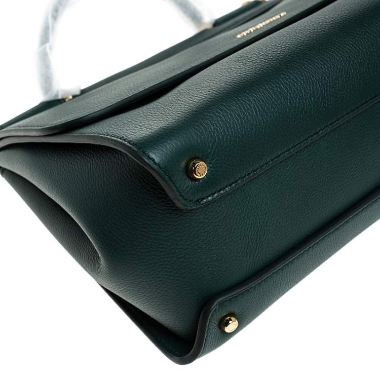 Pre Owned Dolce & Gabbana Green Smooth Leather Large Miss Sicily Top Handle Bag