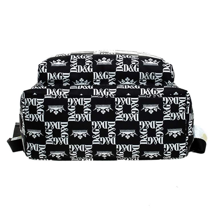Pre Owned Dolce & Gabbana Black/White Logo Printed Nylon Backpack