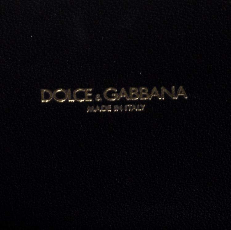 Pre Owned Dolce & Gabbana Black Python Small Devotion Top Handle Bag