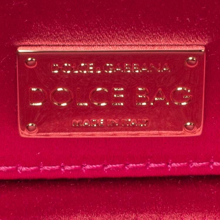 Pre Owned Dolce & Gabbana Pink Crystal Embellished Satin Box Bag