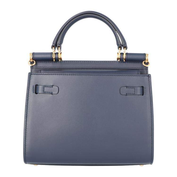 مملوكة مسبقًا Dolce & Gabbana Dark Blue Leather Sicily Shoulder Bag