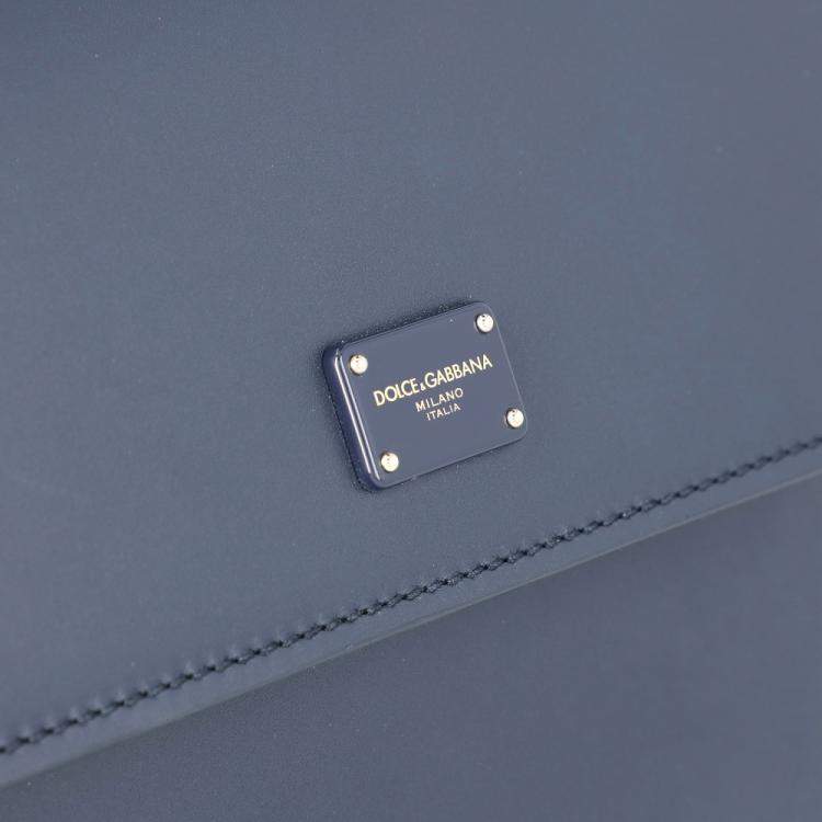 مملوكة مسبقًا Dolce & Gabbana Dark Blue Leather Sicily Shoulder Bag